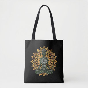 Tote Bag Graphique Zen Pose de Lotus de Yoga