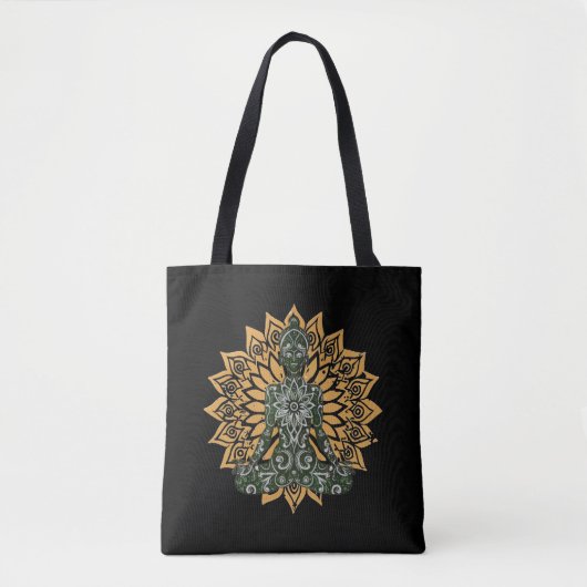 Tote Bag Graphique Zen Pose de Lotus de Yoga (Devant)