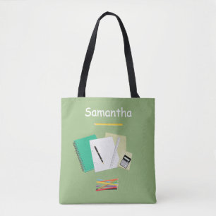 Tote Bag Graphiques de papeterie et d'horloge