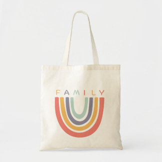 Tote Bag Graphisme arc-en-ciel fantaisiste Boho pour la fam