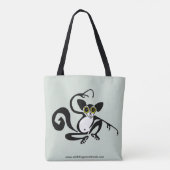 Tote Bag Graphisme AYE-AYE - Primate - Lemur- Wildlife Gree (Dos)