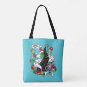 Tote Bag Graphisme coloré de Noël de Grinch (Dos)