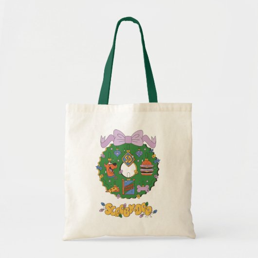 Tote Bag Graphisme de couronne de snacks de Noël de Scooby- (Devant)
