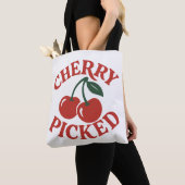 Tote Bag Graphisme de fruit rétro tendance sélectionné Cher (De près)
