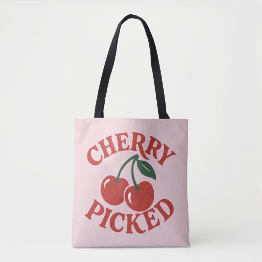 Tote Bag Graphisme de fruit rétro tendance sélectionné Cher (Devant)