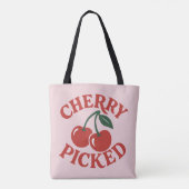 Tote Bag Graphisme de fruit rétro tendance sélectionné Cher (Dos)