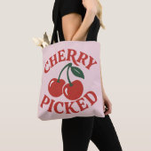 Tote Bag Graphisme de fruit rétro tendance sélectionné Cher (De près)