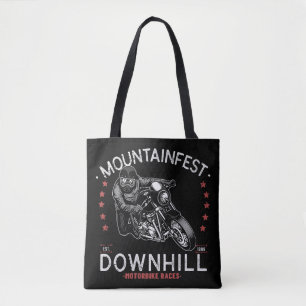 Tote Bag Graphisme de la course de moto en descente Mountai