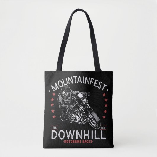 Tote Bag Graphisme de la course de moto en descente Mountai (Devant)