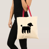 Tote Bag Graphisme du chien de caniche noir (Devant (produit))