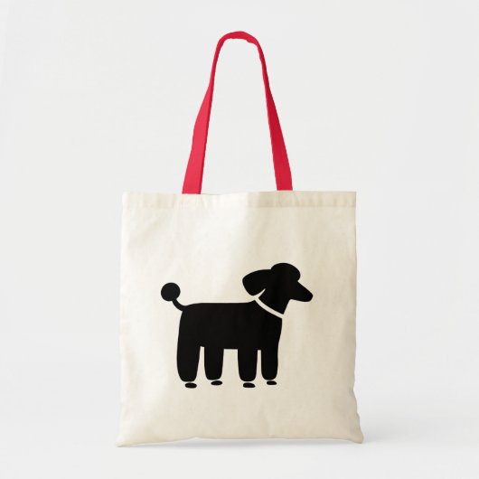 Tote Bag Graphisme du chien de caniche noir (Devant)