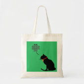 Tote Bag Graphisme Shamrock Vert Chat Et Blanc Fourre-tout (Devant)