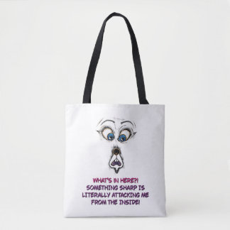 Tote bag | Grappig expressief gezicht Quote Canvas