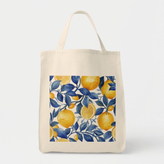Tote Bag Gras Bleu Italien Positano Lemon (Devant)