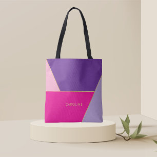 Tote Bag Gras Chic élégant Coloré Motif de bande