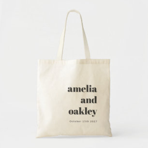 Tote Bag Gras minimaliste Noir Blanc Rétro Mariage personna