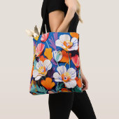 Tote Bag Gras Pop Art California Poppies (De près)
