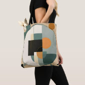 Tote Bag Gras rétro : Cercles et rectangles Abstraits (De près)