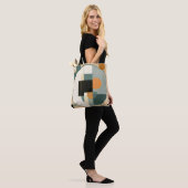 Tote Bag Gras rétro : Cercles et rectangles Abstraits (Sur le modèle)