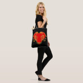 Tote Bag Gras Romantique Saint Valentin Rouge Goth Coeur (Sur le modèle)