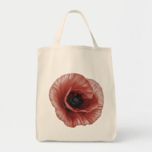 Tote Bag Gras Rouge Poppy Botanical Art Design