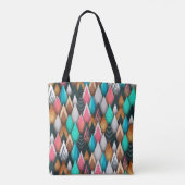 Tote Bag Gras Turquoise rose Brown noir moderne Abstrait (Dos)