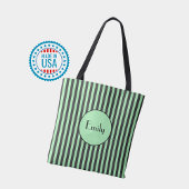 Tote Bag Gras vert et noir bande personnalisée