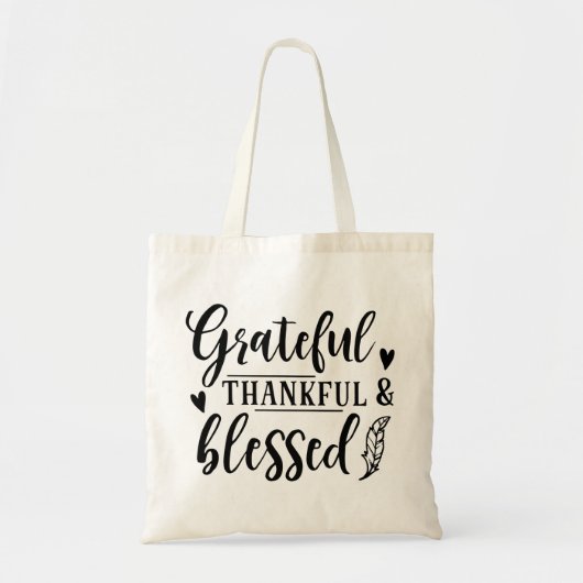 Tote Bag Grateful Thankful & Blessed (Devant)