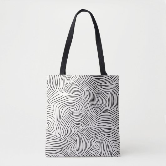Tote Bag Gratté noir et beige moderne (Devant)
