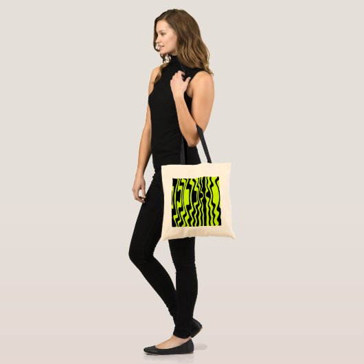 Tote Bag Gravure - Noir et Vert I (Devant (modèle))