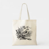 Tote Bag Gravures d'oiseaux - une Paruline en bois (Dos)