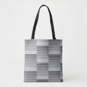 Tote Bag Gray, Black, White Stripes (Devant)