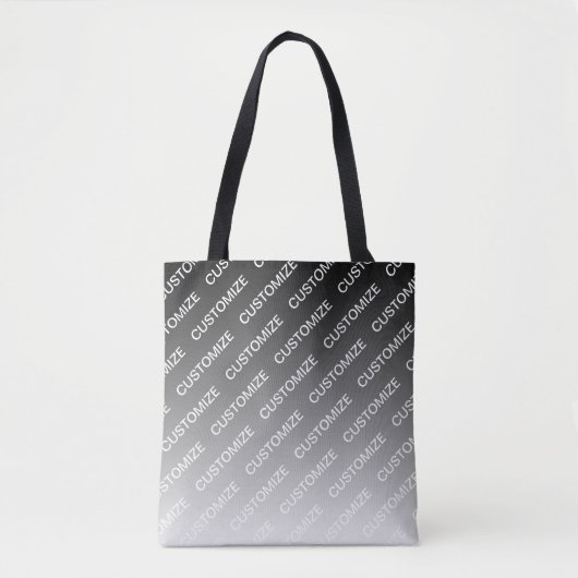Tote Bag Gray (changeable color) Ombre & Text Pattern (Devant)