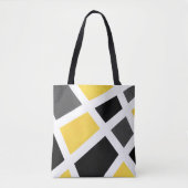 Tote Bag Gray jaune noir Géométrique (Devant)