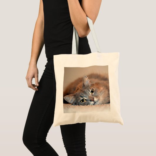 Tote Bag Gray, Tan, White Long-Haired Chat par Shirley Tayl (Devant (produit))