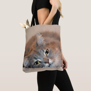Tote Bag Gray, Tan, White Long-Haired Chat par Shirley Tayl