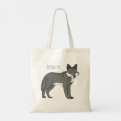 Tote Bag Gray wolf with pipe cartoon (Dos)
