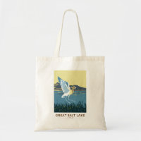 Great Salt Lake American Avocet Travel Art Vintage