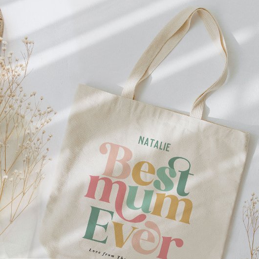 Tote Bag Greatest Mum multi photo élégant