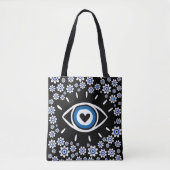 Tote Bag Grec Evil Oeil Hamsa Vibes Nazar Amulet Moderne (Devant)