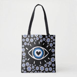 Tote Bag Grec Evil Oeil Hamsa Vibes Nazar Amulet Moderne
