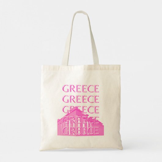 Tote Bag Grèce, Art Voyage, Art Voyage Pastel, Rose (Dos)