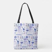 Tote Bag Grèce Bleu et Blanc (Dos)
