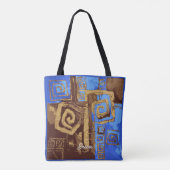 Tote Bag Grèce Totem Tribal Abstrait Art personnalisé Fourr (Dos)