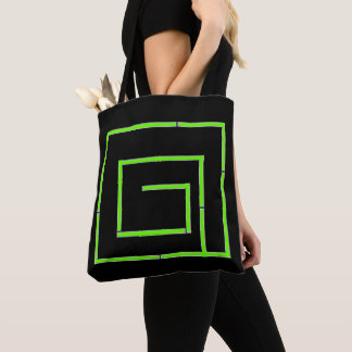 Tote Bag Green Geo Black