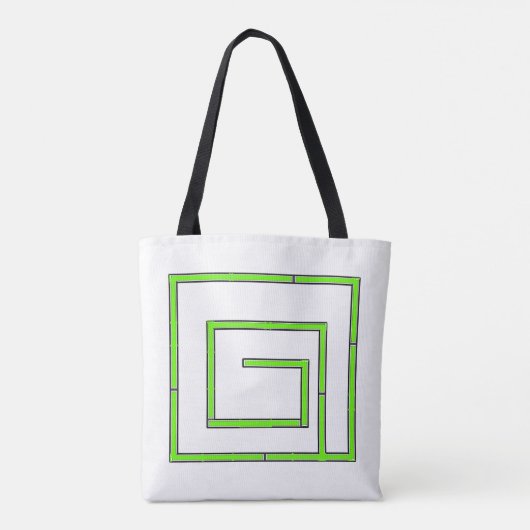 Tote Bag Green Geo White (Dos)
