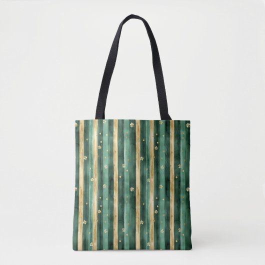 Tote Bag Green Gold Shamrock St. Patrick's Day (Devant)
