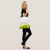 Tote Bag Green grass lime watercolor minimal (Sur le modèle)