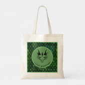 Tote Bag Green I Love Shopping Dragon Head & Scales (Dos)