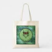 Tote Bag Green I Love Shopping Dragon Head & Scales (Dos)